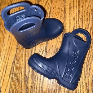 NWOB Crocs Handle It Rain Boots In Navy Sz C6